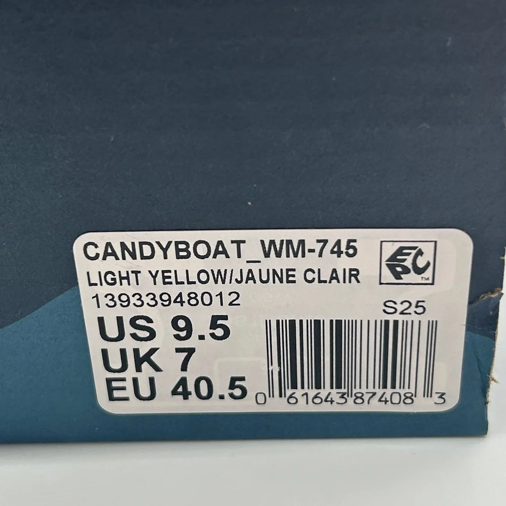 Sperry Candy Boat WM-745 Women’s Sneakers Light Yellow Size 9.5 New With Box